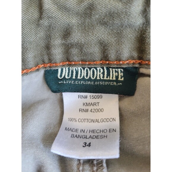 OUTDOOR LIFE Men's Khaki Cargo Shorts Size 34 Used Condition - See Photos - Picture 3 of 7